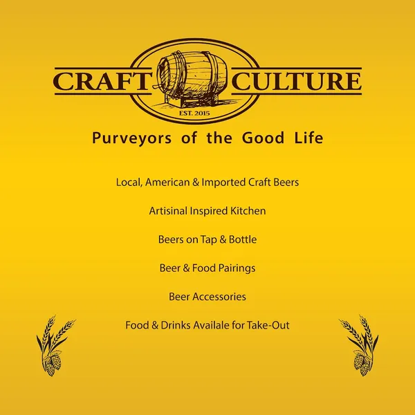 menu of Craft Culture