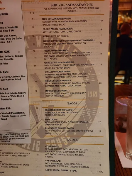 menu of Pig 'N' Whistle Public House