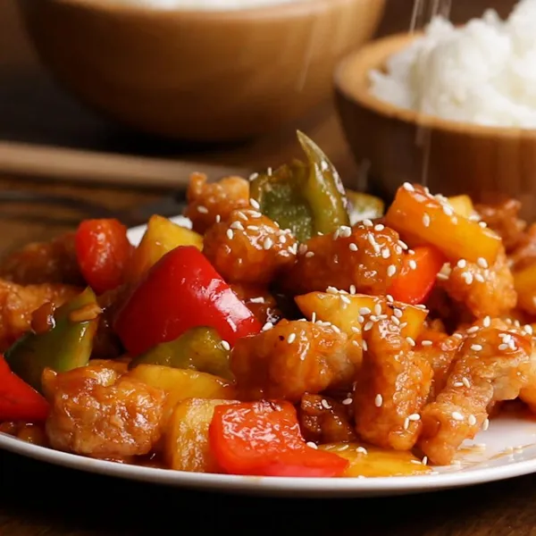 Sweet and Sour Pork China tastes美味