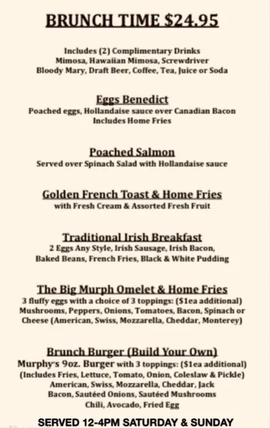 menu of Murphy's Law