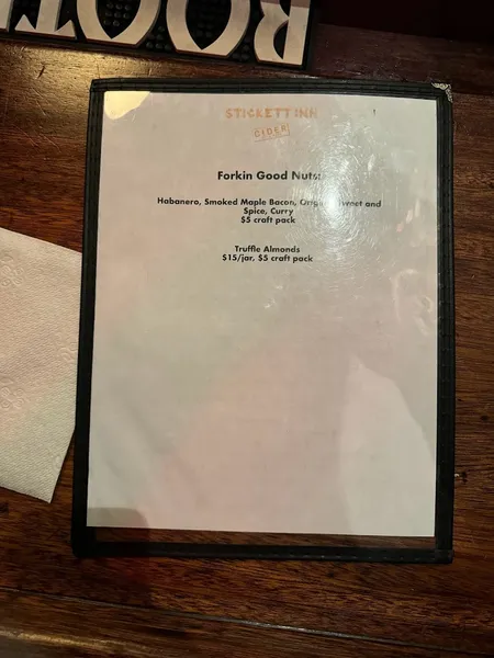 menu of Stickett Inn