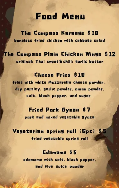 menu of The Compass