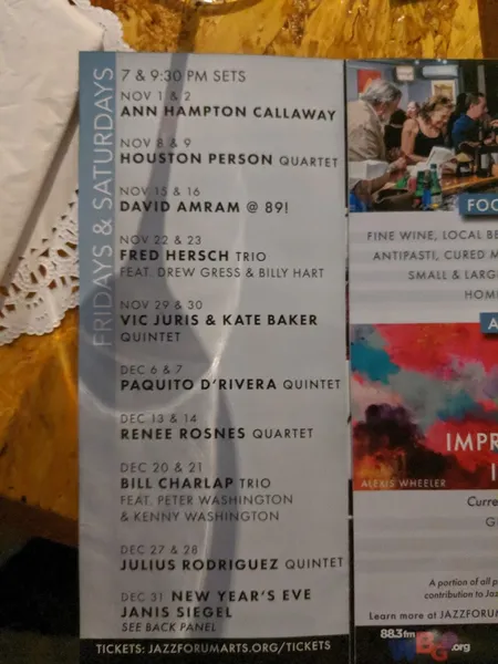 menu of Jazz Forum