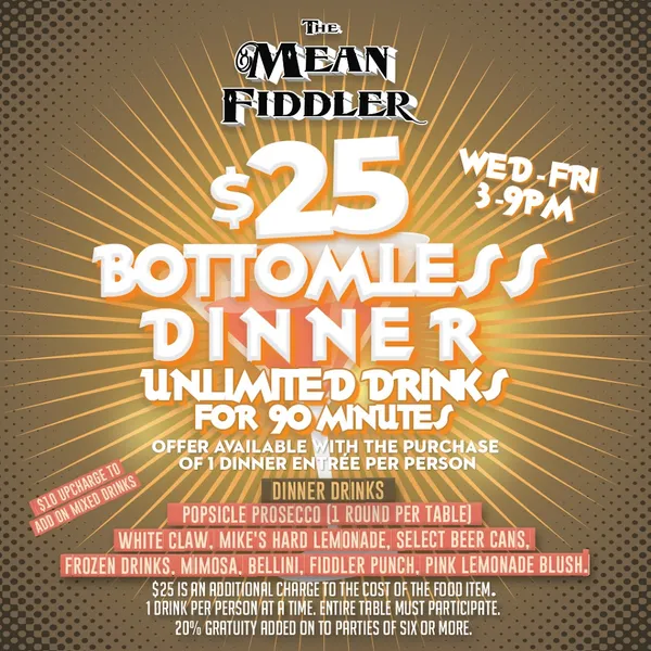 menu of The Mean Fiddler