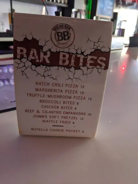 menu of Break Bar