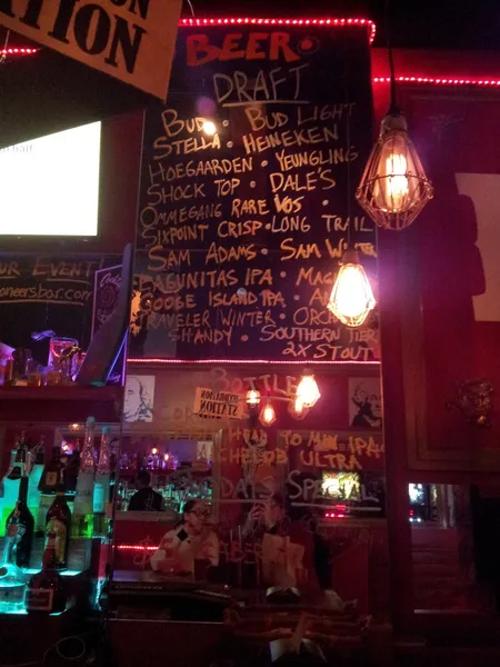 menu of Pioneers Bar NYC