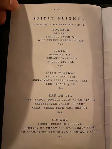 menu of Banzarbar