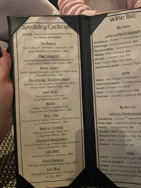 menu of The Wicked Monk