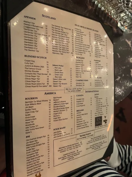 menu of Hudson Bar and Books