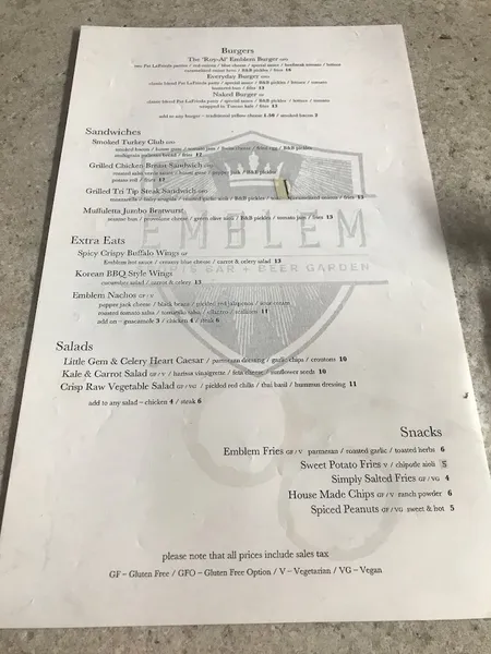 menu of Emblem