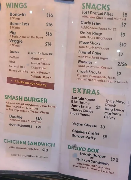 menu of Kilo Bravo