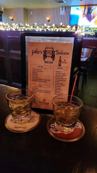 menu of Jake's Saloon