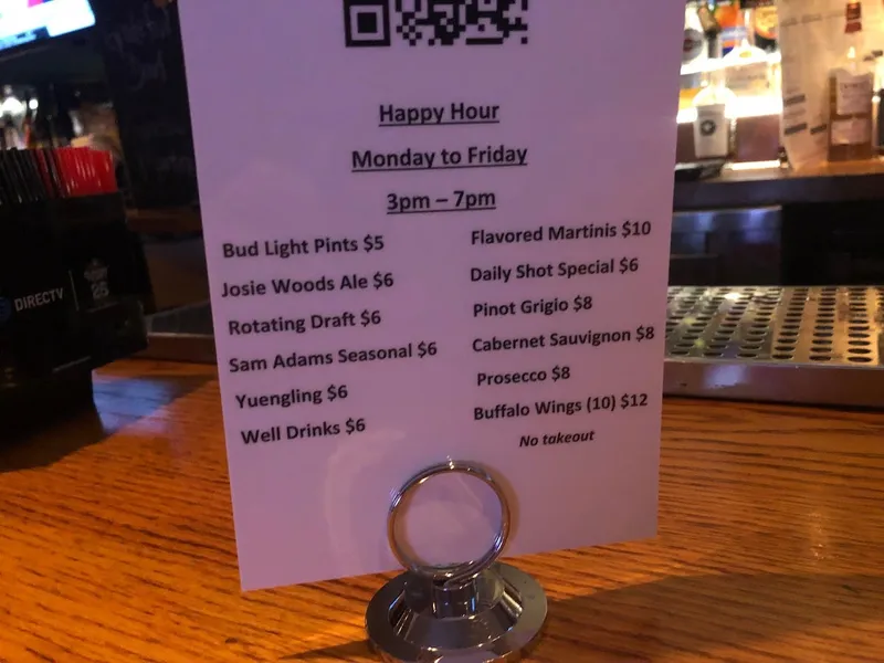 menu of Josie Woods Pub