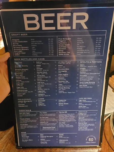 menu of Stout NYC