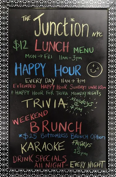 menu of The Junction