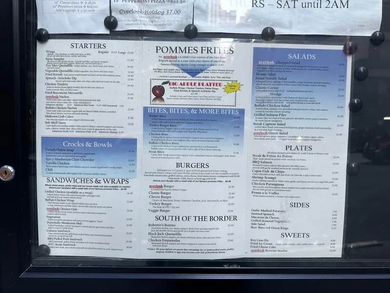 menu of Overlook