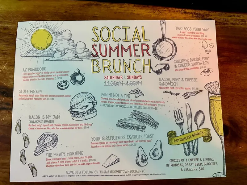 menu of Downtown Social