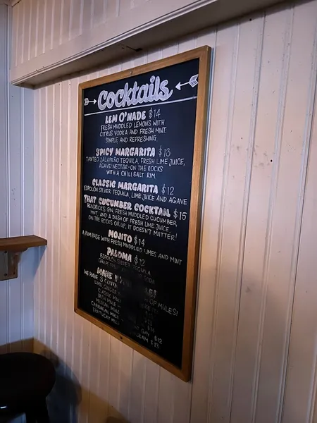 menu of O'hanlon's