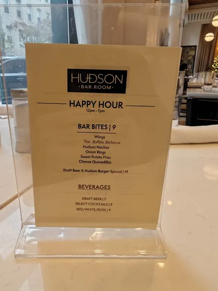 menu of Hudson Bar Room