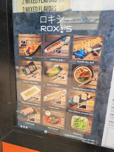 menu of ROXY'S