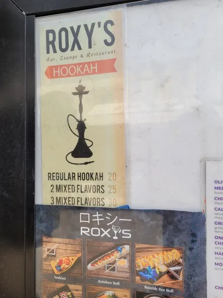 menu of ROXY'S