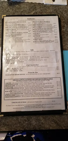 menu of Washington Square