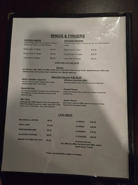 menu of Union Pub