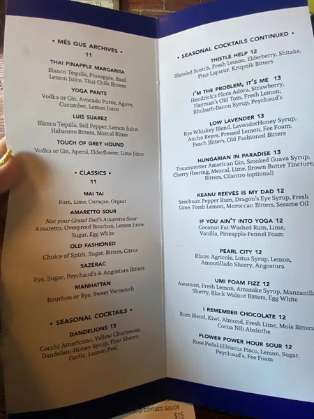 menu of Més Que