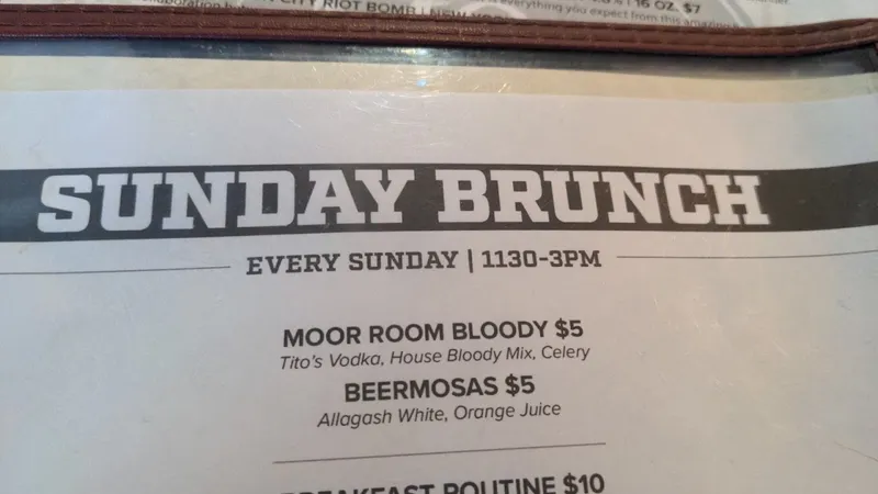 menu of Moor Room