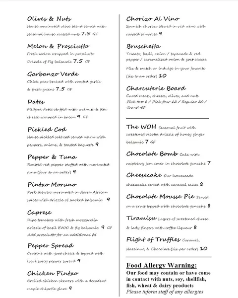 menu of Wine On Hertel