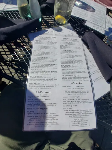 menu of Red's Place