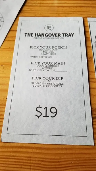 menu of The Rust & Gold