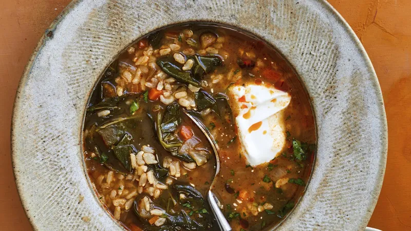 Collard Greens and Rice Soup J.J. Garden