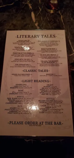 menu of Library Bar