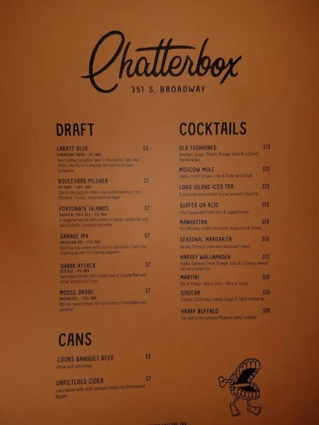 menu of The Grayson Bar