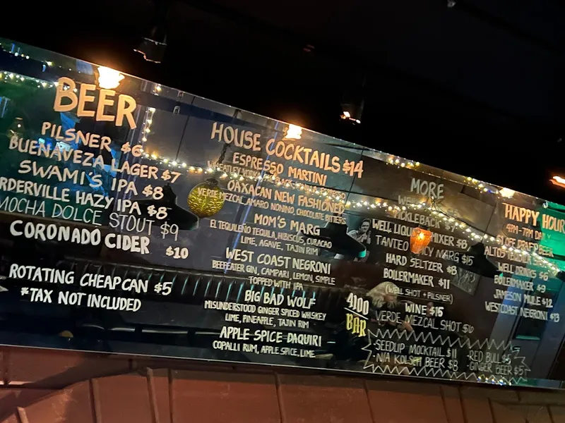 menu of 4100 Bar