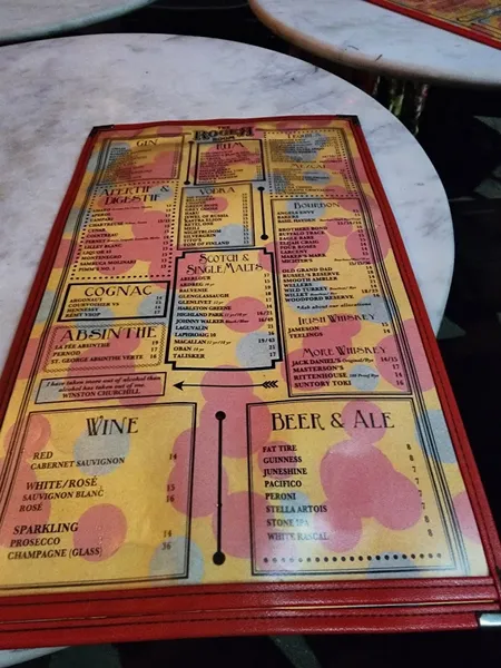 menu of The Roger Room