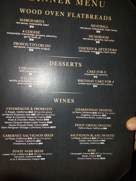 menu of Next Door Lounge