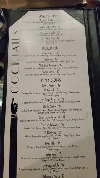 menu of Next Door Lounge