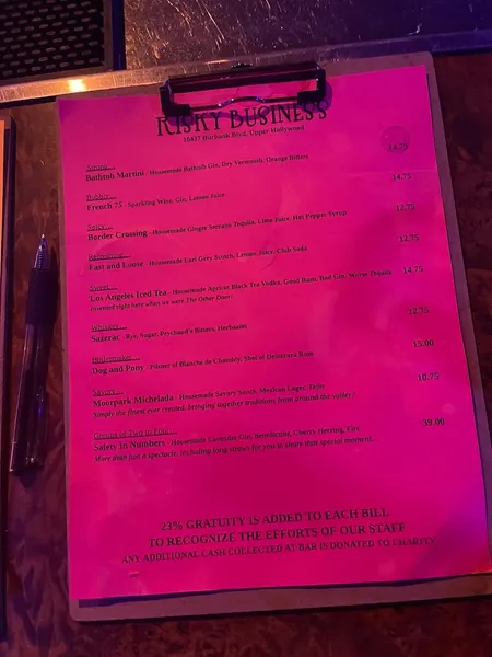 menu of Risky Business