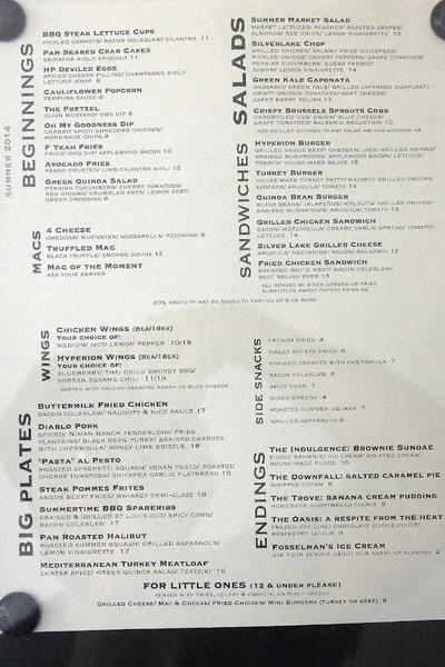 menu of Hyperion Public