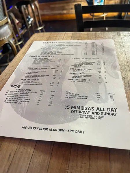 menu of Blue Dog Beer Tavern