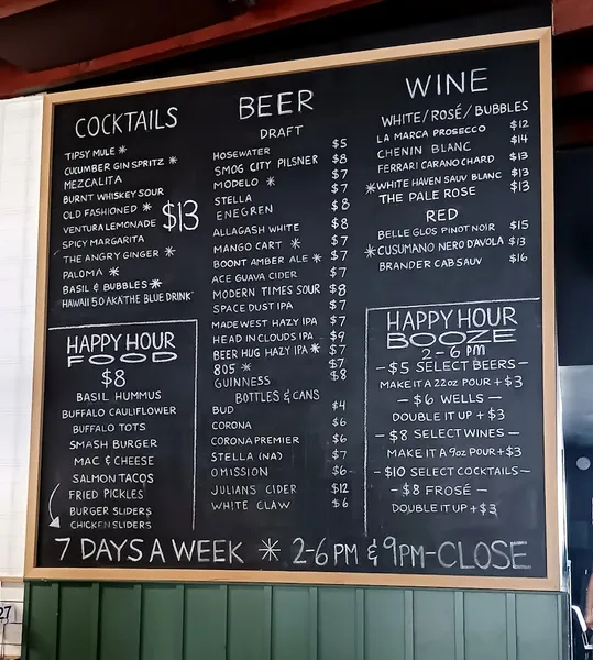 menu of Tipsy Cow