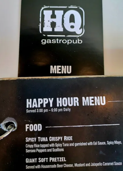 menu of HQ Gastropub - Woodland Hills