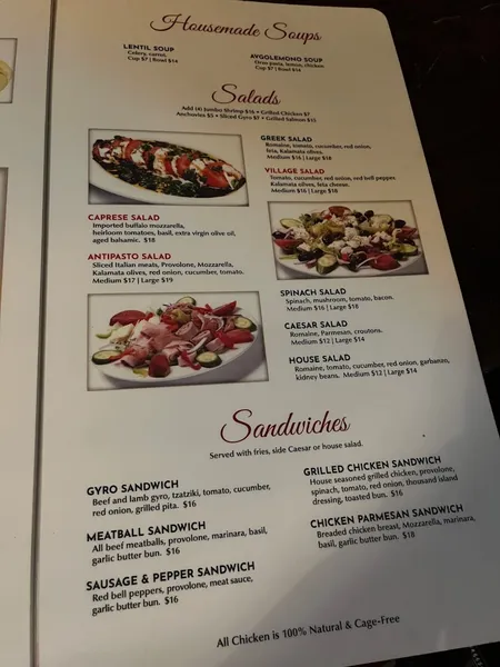 menu of Paoli's Italian Restaurant & Karaoke Bar