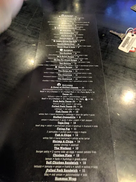 menu of Taps Valley Gastropub