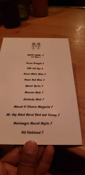 menu of The Friend