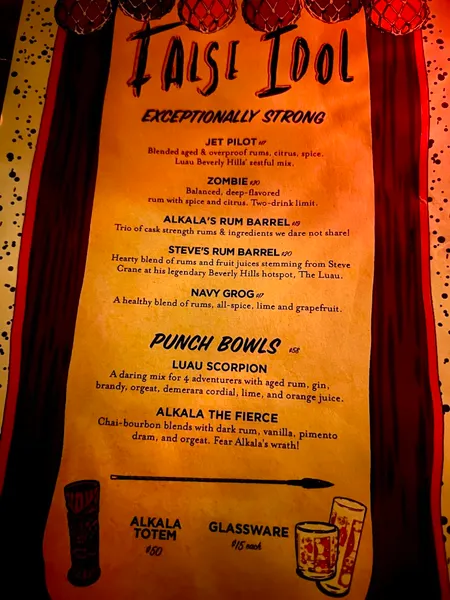 menu of False Idol