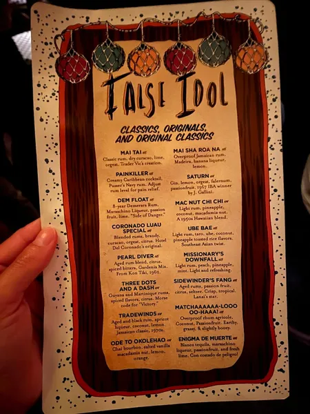 menu of False Idol