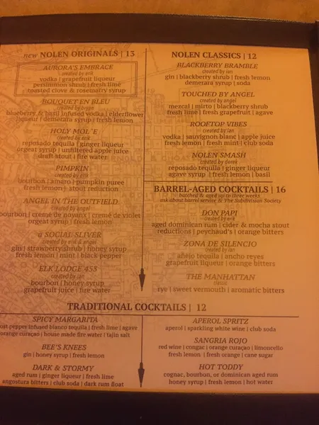 menu of The Nolen